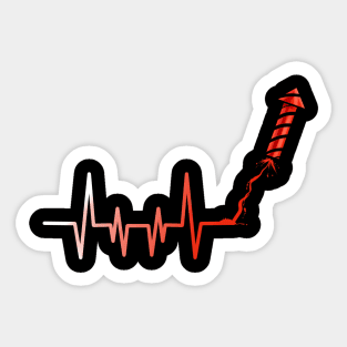 Heartbeat Firework Rocket Sticker